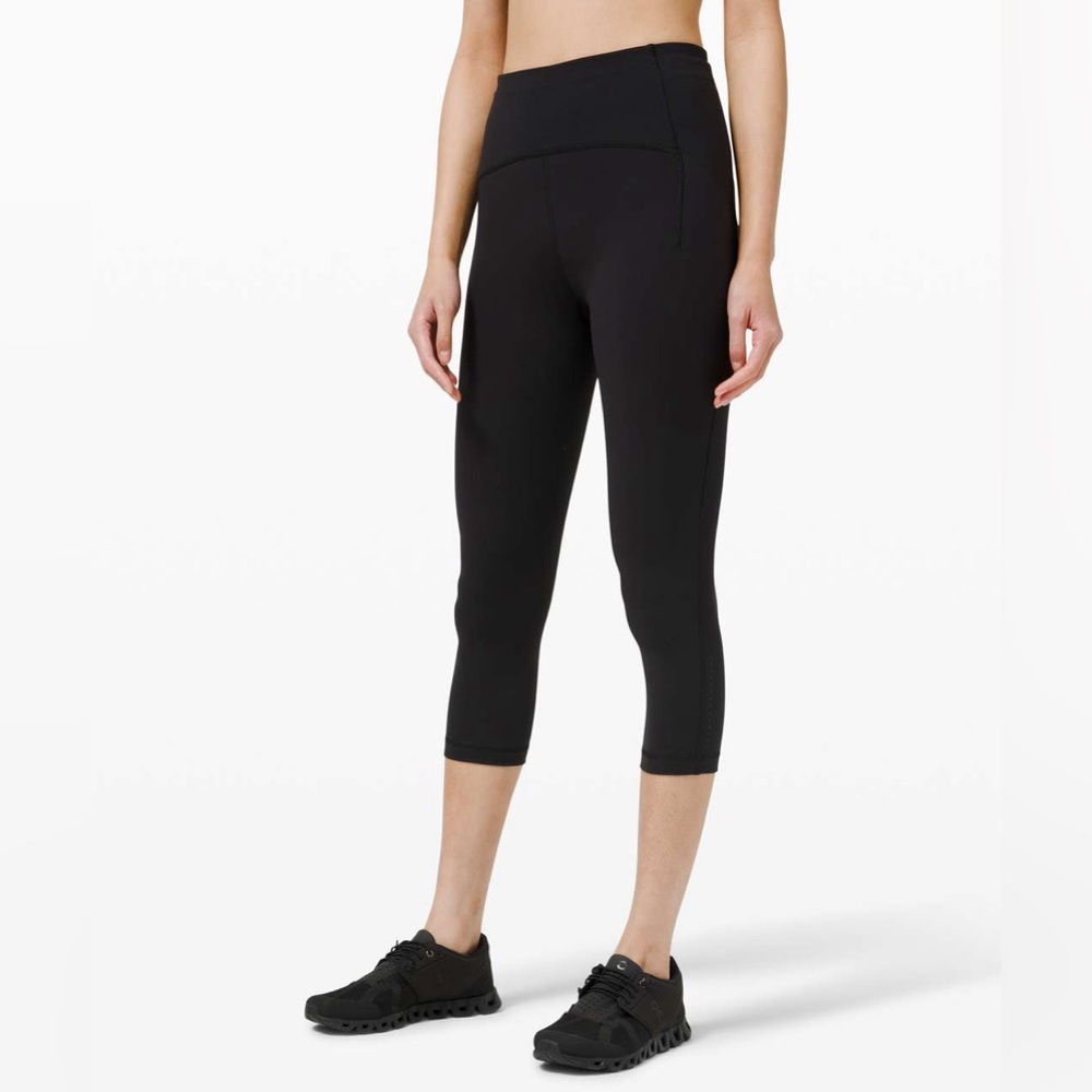 Lululemon Swift Speed High-Rise Crop 21" Black Size 8 VGUC